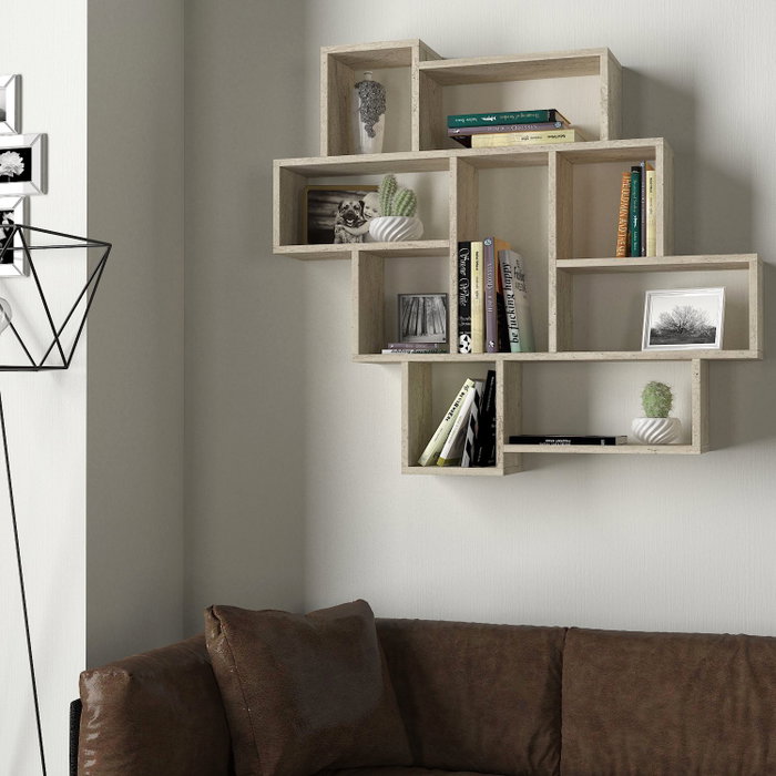 Hanah Home Parola Estantería de Pared Travertino